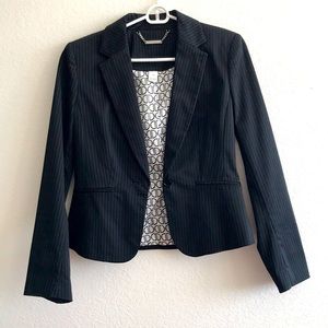 Pinstriped single button blazer